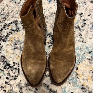 Frye Billy Inside Zip Suede Booties-beautiful and smell so good like leather 😍